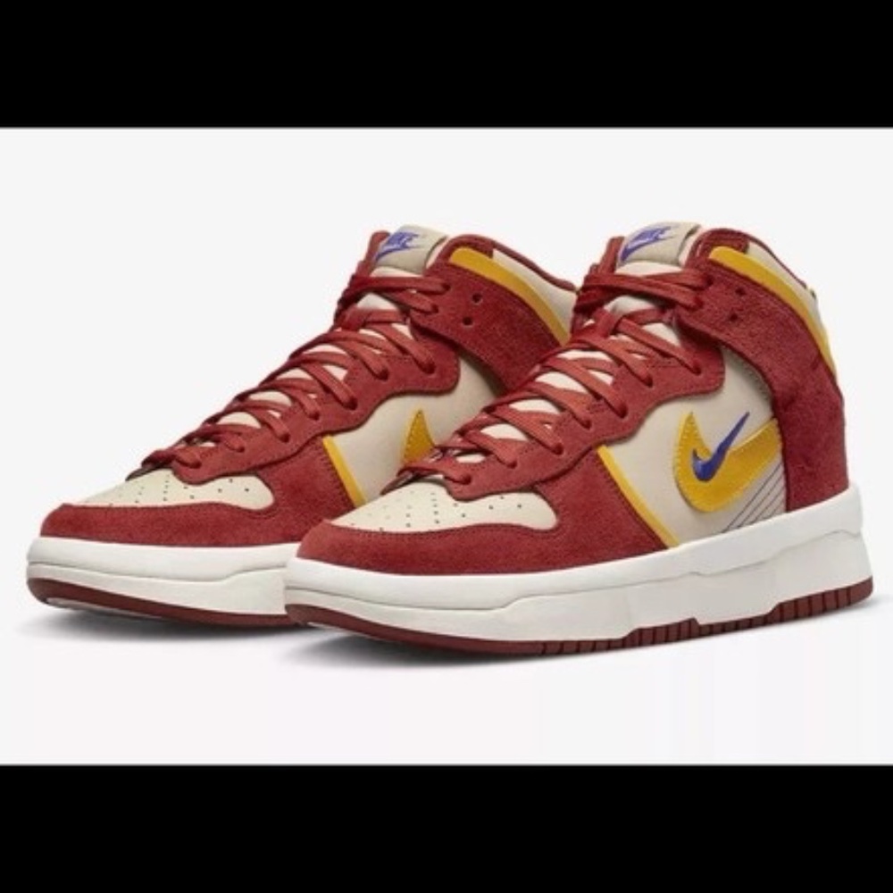 Size 7.5 - Nike Dunk Up High Cinnabar Women’s Shoes Red-gold DH3718-600 NEW
